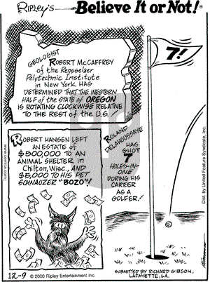 Ripley's Believe It or Not on Saturday November 17, 2001 Comic Strip