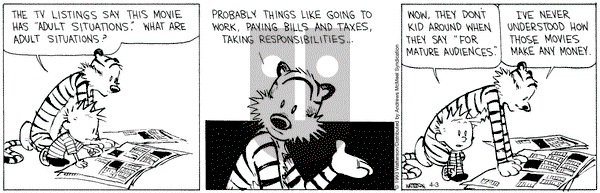 Calvin and Hobbes - Monday April 3, 2023 Comic Strip