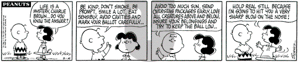 Peanuts on Wednesday March 19, 1969 Comic Strip