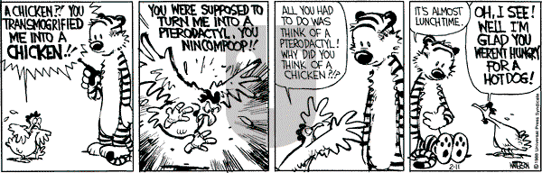 Calvin and Hobbes - Thursday February 11, 1988 Comic Strip