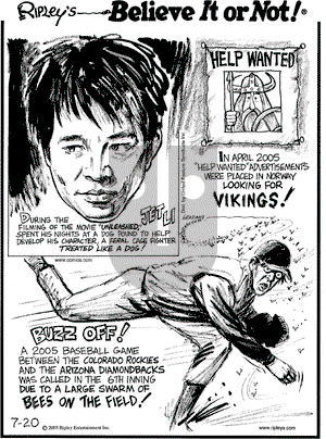 Ripley's Believe It or Not on Wednesday July 20, 2005 Comic Strip