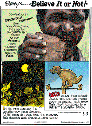 Ripley's Believe It or Not on Tuesday June 3, 2014 Comic Strip