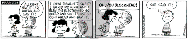 Peanuts on Friday October 23, 1964 Comic Strip