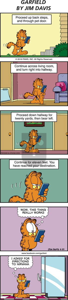 Garfield on Sunday May 22, 2016 Comic Strip