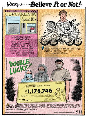 Ripley's Believe It or Not on Tuesday May 18, 2021 Comic Strip