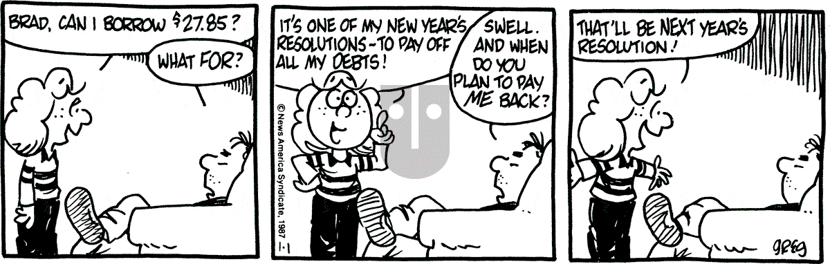 Luann - Wednesday January 1, 1986 Comic Strip
