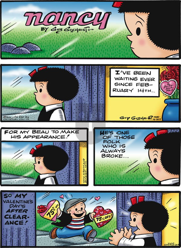 Nancy on Sunday February 16, 2014 Comic Strip