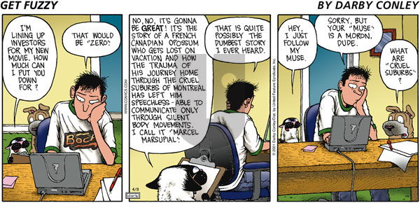 Get Fuzzy on Sunday April 8, 2001 Comic Strip