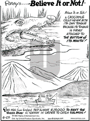 Ripley's Believe It or Not on Wednesday August 25, 1999 Comic Strip