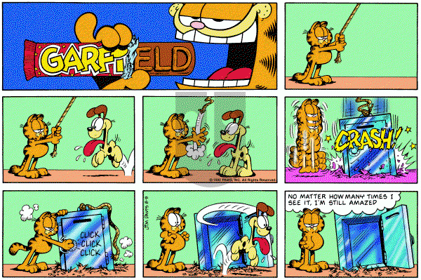 Garfield on Sunday August 9, 1992 Comic Strip