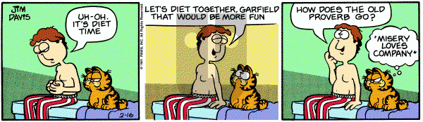 Garfield on Monday February 16, 1981 Comic Strip
