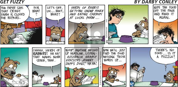 Get Fuzzy on Sunday June 28, 2015 Comic Strip