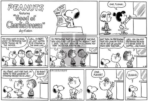 Peanuts on Sunday June 28, 1970 Comic Strip