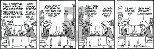Doonesbury on Thursday April 9, 1981 Comic Strip