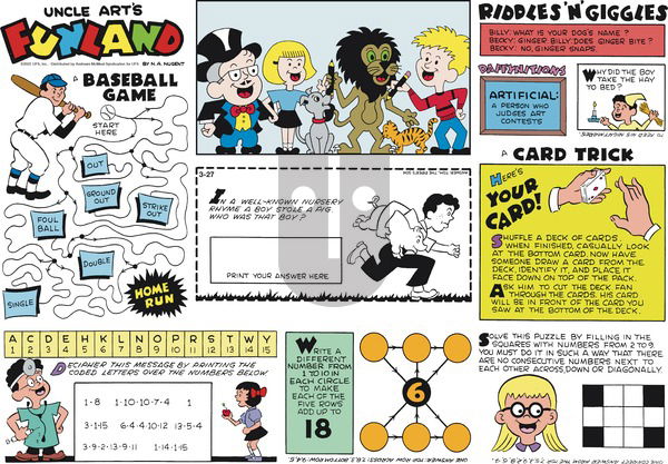 Uncle Art's Funland on Sunday March 27, 2022 Comic Strip
