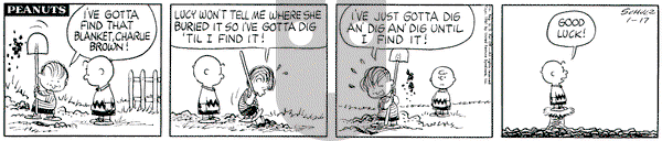 Peanuts on Thursday January 11, 1962 Comic Strip