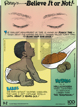 Ripley's Believe It or Not on Monday September 2, 2019 Comic Strip