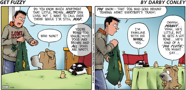 Get Fuzzy on Sunday November 26, 2000 Comic Strip