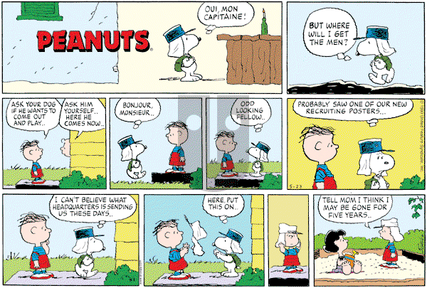 Peanuts - Sunday May 23, 1999 Comic Strip