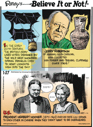 Ripley's Believe It or Not on Tuesday January 27, 2015 Comic Strip