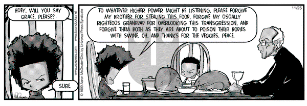The Boondocks on Thursday November 25, 1999 Comic Strip