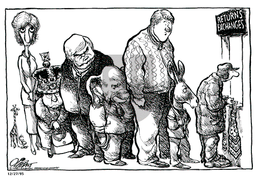 Pat Oliphant on Wednesday December 27, 1995 Comic Strip