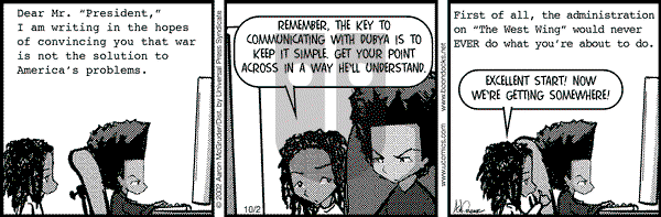 The Boondocks - Wednesday October 2, 2002 Comic Strip