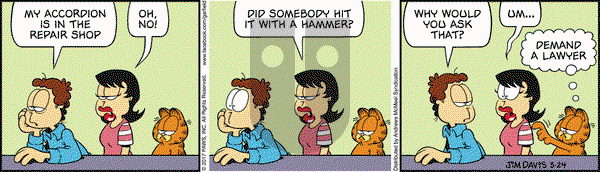 Garfield on Friday March 24, 2017 Comic Strip