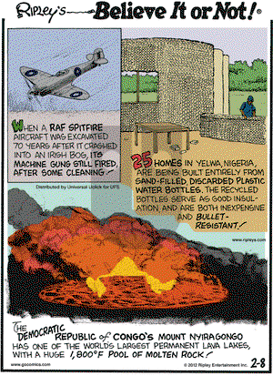 Ripley's Believe It or Not on Wednesday February 8, 2012 Comic Strip