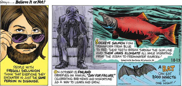 Ripley's Believe It or Not on Sunday October 15, 2017 Comic Strip