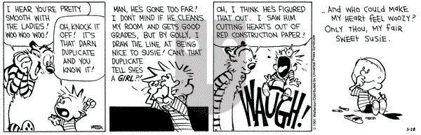 Calvin and Hobbes on Thursday March 28, 1991 Comic Strip