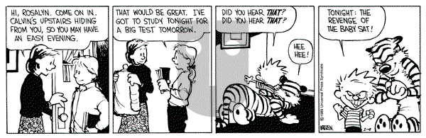 Calvin and Hobbes on Thursday February 9, 1989 Comic Strip