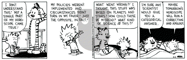 Calvin and Hobbes on Friday April 17, 1992 Comic Strip