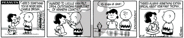 Peanuts on Friday February 15, 1957 Comic Strip