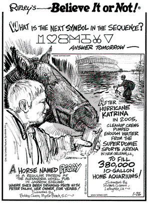 Ripley's Believe It or Not on Friday January 26, 2007 Comic Strip