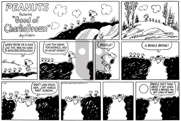 Peanuts on Sunday January 25, 1981 Comic Strip