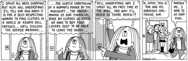 Cathy Classics on Saturday March 26, 1994 Comic Strip
