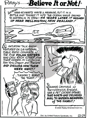 Ripley's Believe It or Not on Wednesday December 13, 2000 Comic Strip