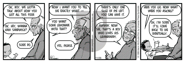 The Boondocks on Friday November 26, 1999 Comic Strip