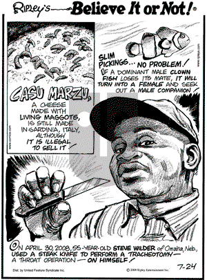 Ripley's Believe It or Not on Thursday July 24, 2008 Comic Strip