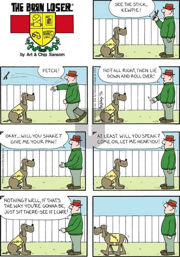 The Born Loser on Sunday November 16, 2014 Comic Strip