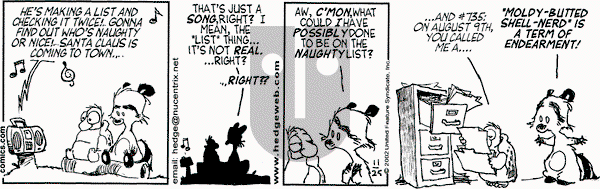 Over the Hedge on Monday November 25, 2002 Comic Strip