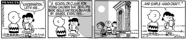 Peanuts on Thursday October 9, 1958 Comic Strip
