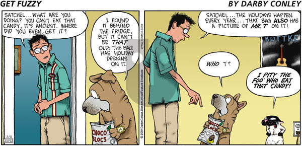Get Fuzzy on Sunday February 11, 2001 Comic Strip