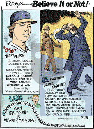 Ripley's Believe It or Not on Wednesday July 15, 2009 Comic Strip