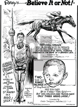 Ripley's Believe It or Not on Saturday July 23, 2005 Comic Strip