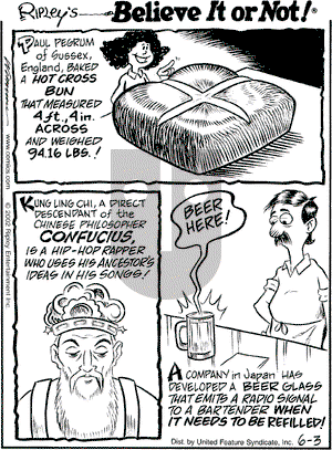 Ripley's Believe It or Not on Monday June 3, 2002 Comic Strip