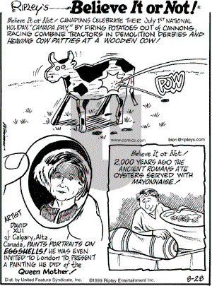 Ripley's Believe It or Not on Sunday April 30, 2000 Comic Strip