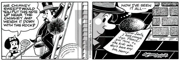 Nancy on Tuesday December 2, 2003 Comic Strip