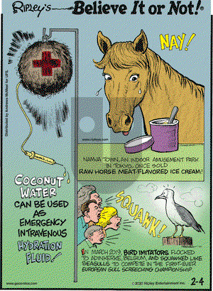 Ripley's Believe It or Not on Tuesday February 4, 2020 Comic Strip